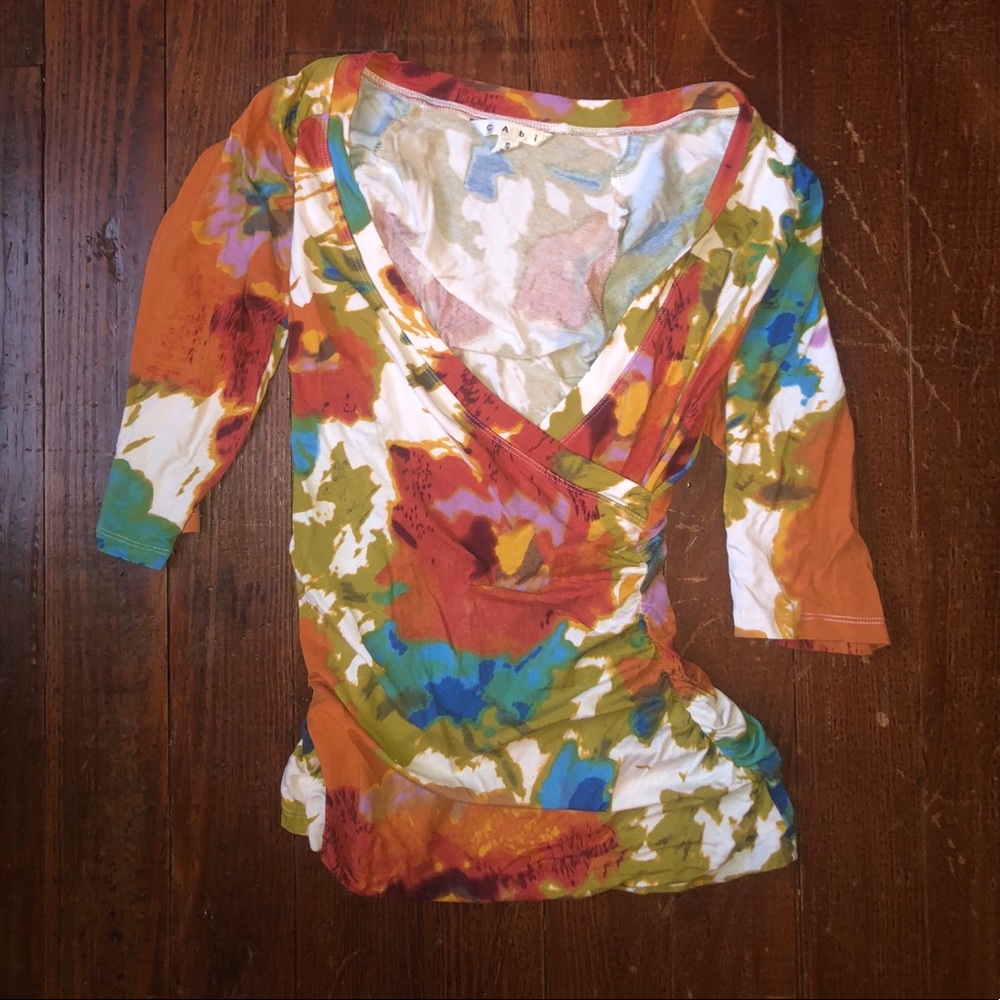 CAbi floral3/4 sleeve shirt